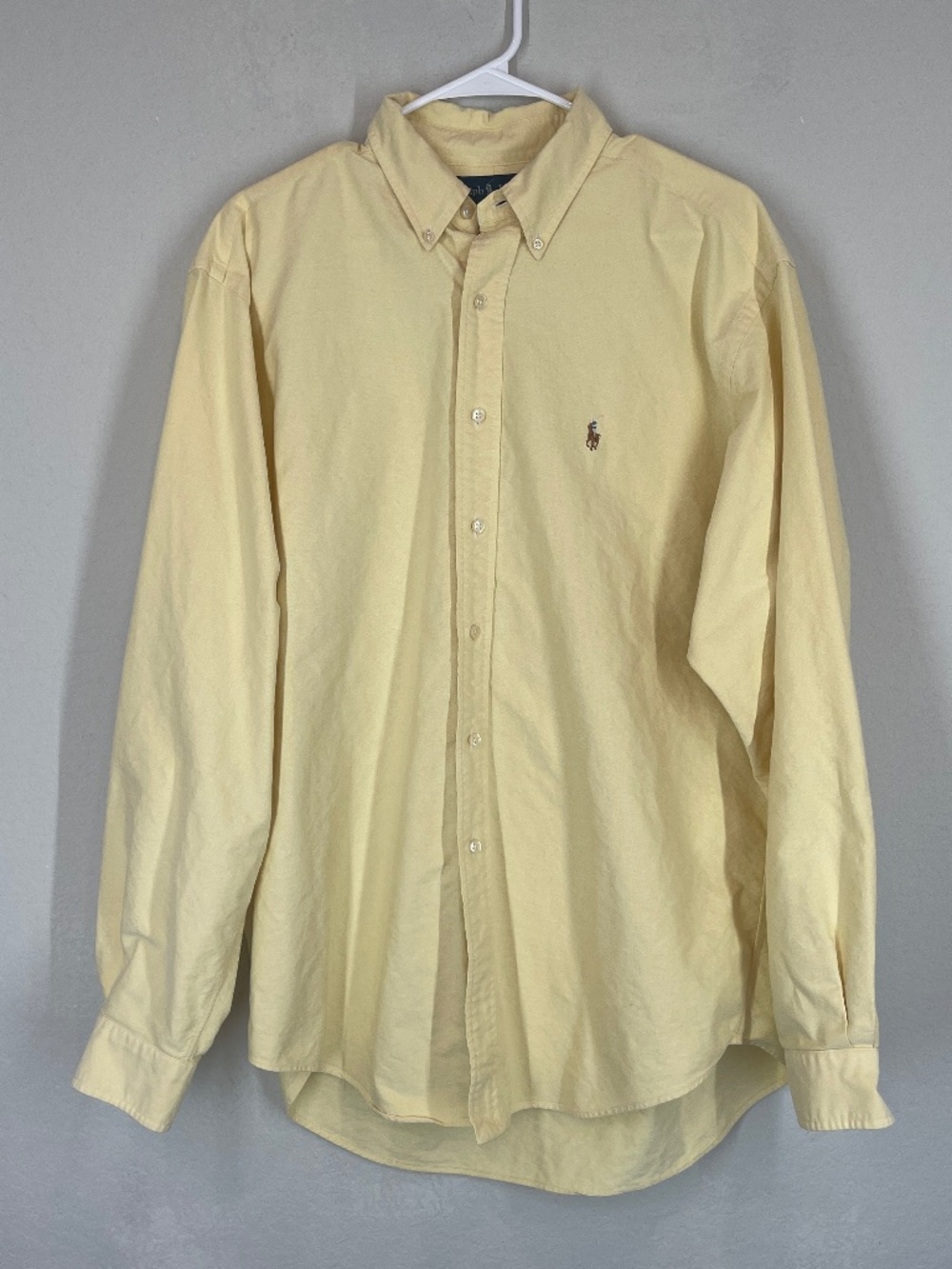 Ralph Lauren Yarmouth Oxford Dress Shirt Men's 161/2 36/37 Yellow Button Down